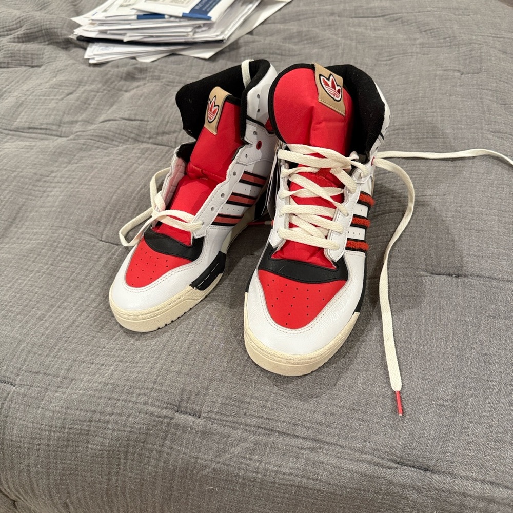 NWT Adidas Red, Black, and White Sneakers